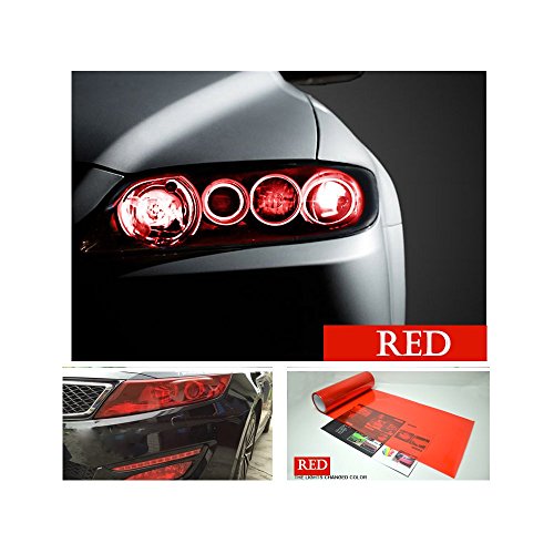 Image of 1797 Car Light Tint Film Headlight Fog Light Taillight Red Tinted Vinyl Tail Back Color Sticker Self Adhesive Shiny Chameleon Accessories Parts 48''x12'' 1pc