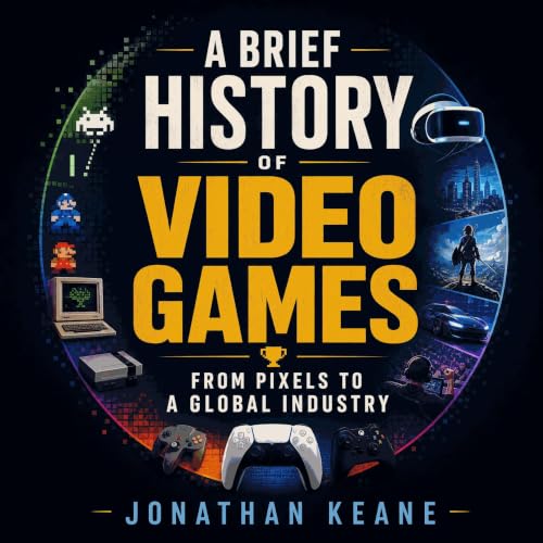 Diseño de la portada del título A Brief History of Video Games: From Pixels to a Global Industry