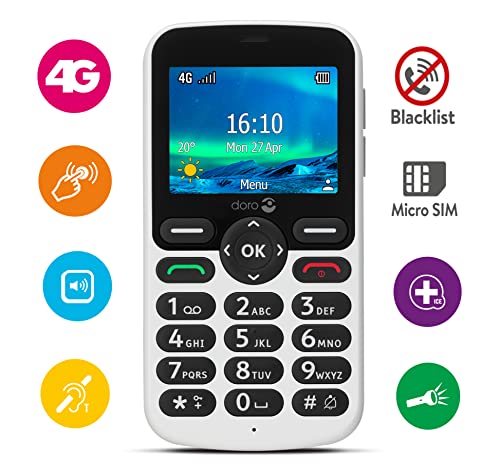 Doro 5860-4G mobiltelefon för senior med tydligt ljud och kamera