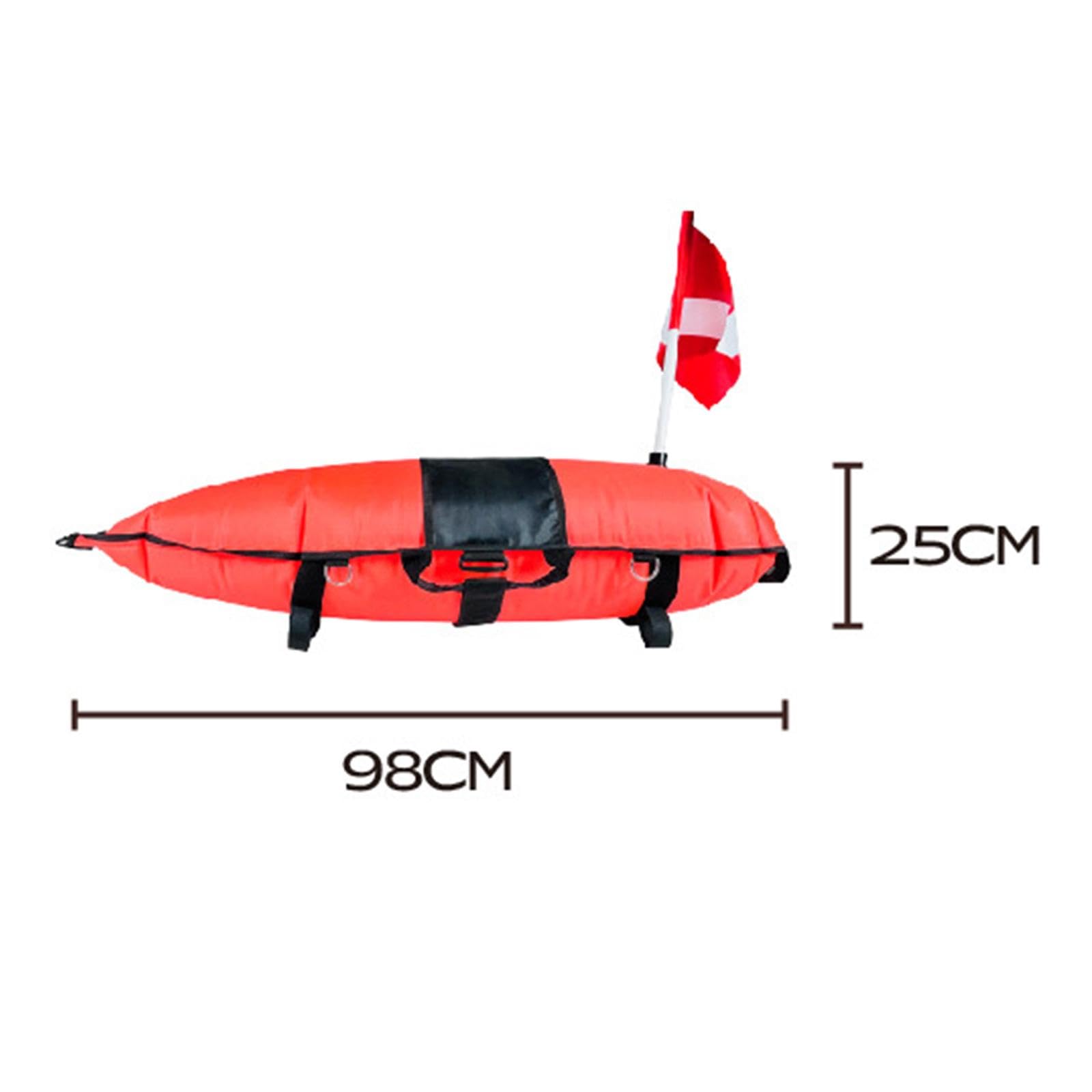 Bouée De Plongée Gonflable Rouge - Pour Pêche, Chasse, Snorkeling, Drapeau Inclus