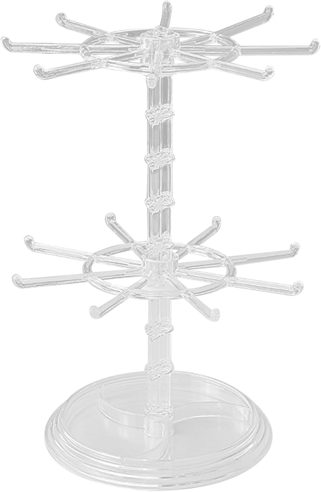 Bracelet Spinner Jewelry Display With 18 Hooks - Rotating Tabletop Adjustable Height Stand For Earring, Keychain