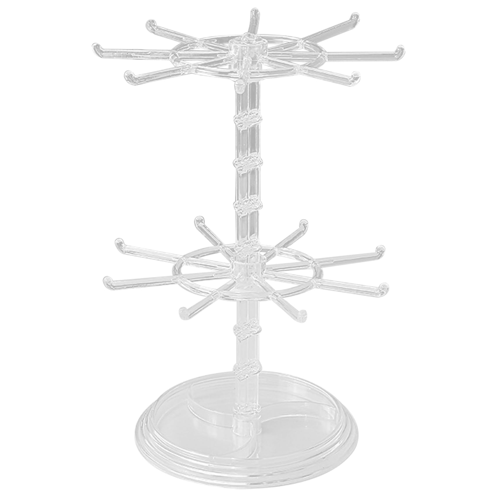Bracelet Spinner Jewelry Display With 18 Hooks - Rotating Tabletop Adjustable Height Stand For Earring, Keychain