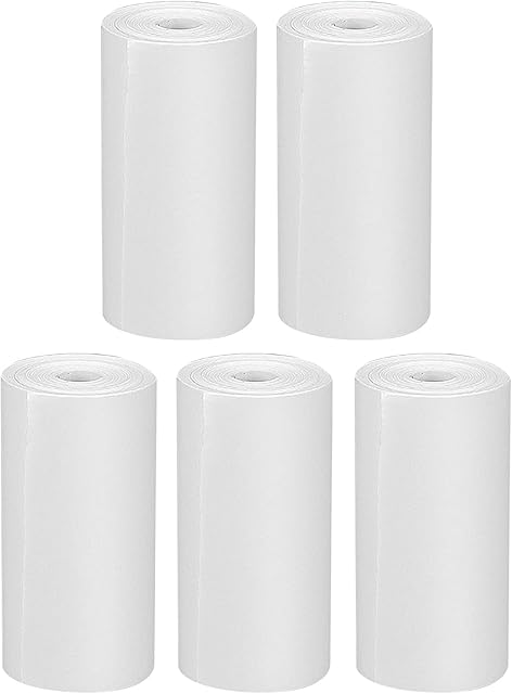 GlobalCrown Refill Printing Paper of Kids Instant Cameras,5 Rolls of Thermal Printer Paper,5.7cm Width,White Zero Ink Printing Paper,Best Choice for Instant Print