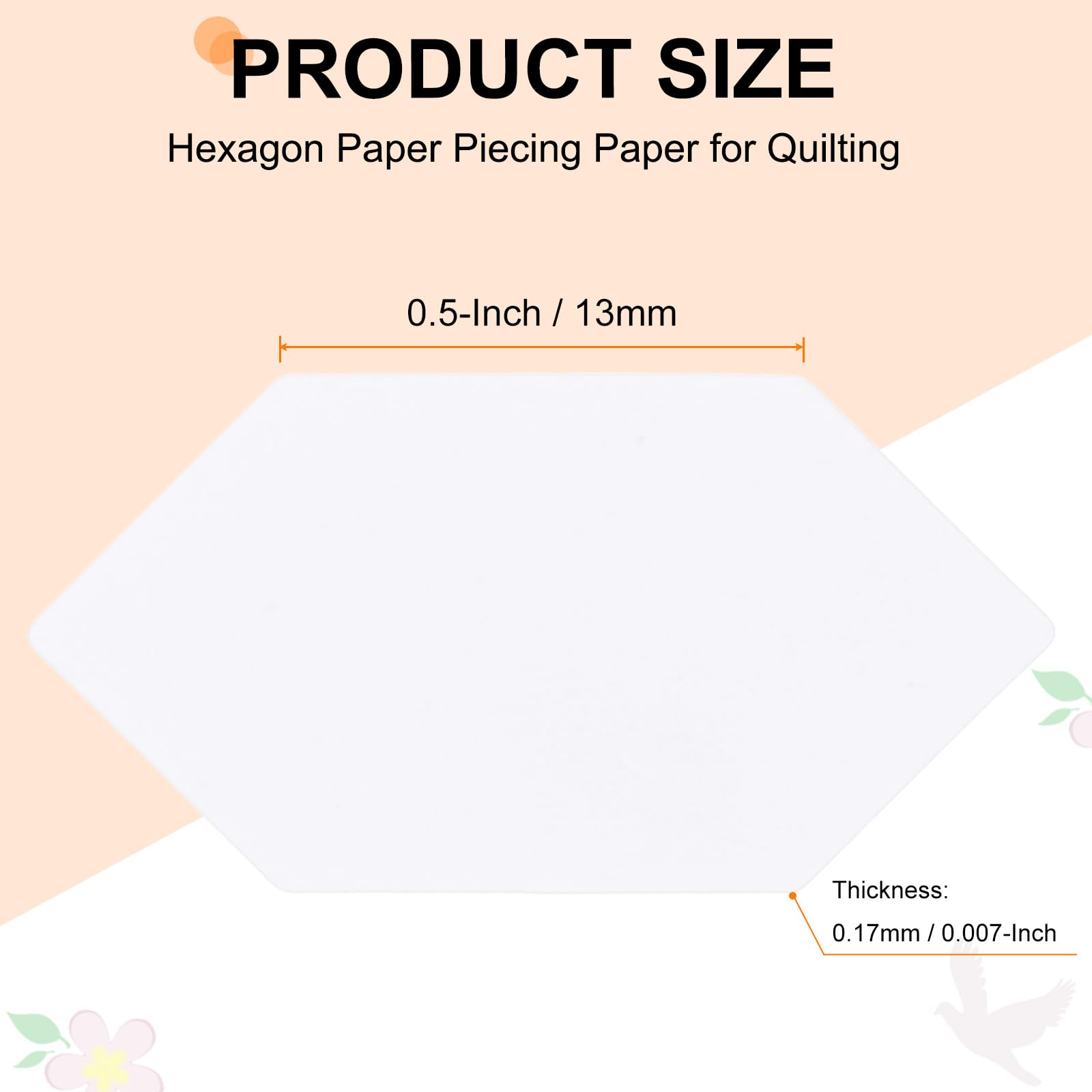 300 Hexagones En Papier Pour Patchwork Anglais - Gabarits De 0.5 Pouce (13mm), Carton Réutilisable