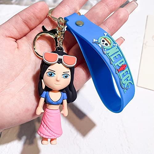 Anime One Piece Nico Robin Keychain, One Piece Rubber Figure Manga Key Ring Key Holder Jewelry Backpack Accessories Gifts For Women Men #TOP4