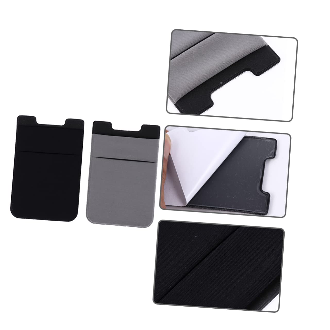 Housoutil 6 Pcs Solid Color Phone Card Holder Cell Phone Wallet Cellphone Holder Phone Back Holder Phone Wallet Holder Leather Phone Wallet Phone Case Holder Phone Back Pocket Phone Pouch
