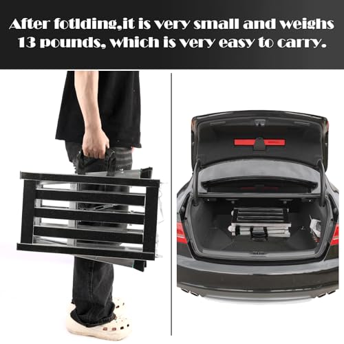 Image of Folding Work Platform 400 Lbs, Height Adjustment 19-27 inch(H), Portable Steel Step Ladder Stool, Perfect for RV Cleaning, Home Painting and Reaching High Places
