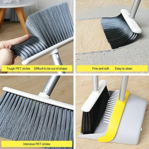 Besen- und Kehrschaufel-Set, Borsten, aufrecht, leicht, langstieliger Besen, Indoor-Outdoor-Heimküche (Argento wie abgebildet) – Bild 7