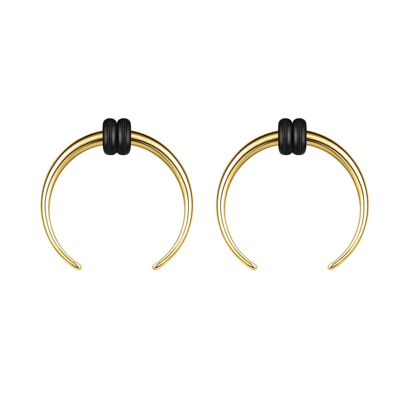 ZS 2Pcs Pincher Tapers Septum Rings, 2G 4G 6G 8G 10G 14G 16G Buffalo Horseshoe Stretcher Expander Piercing for Stretching Pierced Nose Ear Gauge