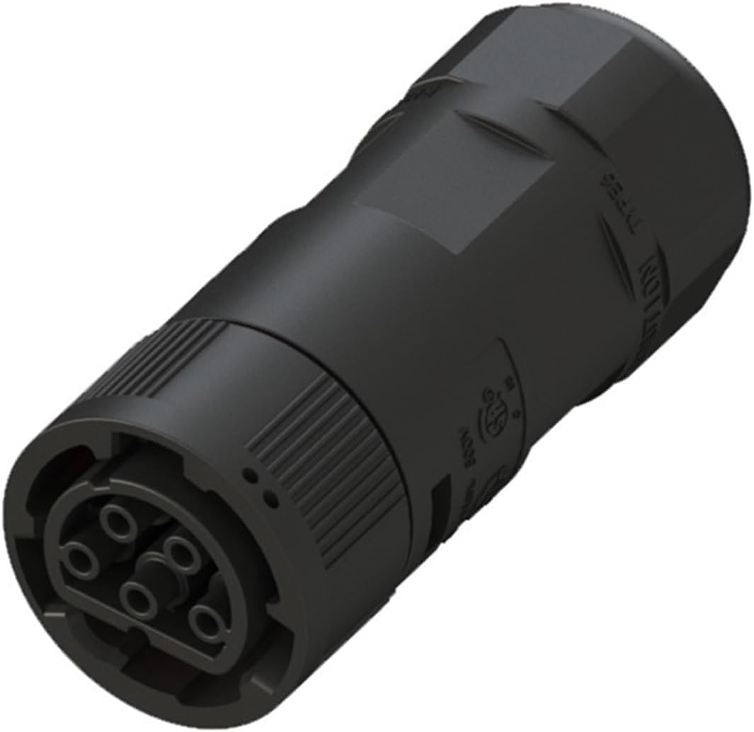 10 Pieces/Set IP68 5-pin Screw Crimp Cable Waterproof Plastic Power Socket Power Connector 25A Panel/Button Cable(EN050-2236-00)