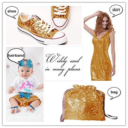 3 Feet 1 Yards-Dark Gold-Sequin Fabric, By The Yard, Sequin Fabric, Tablecloth, Linen, Sequin Tablecloth, Table Runner, Photo Booth Backdrop Event Decoration (1 Yard, Dark Gold) #TOP5