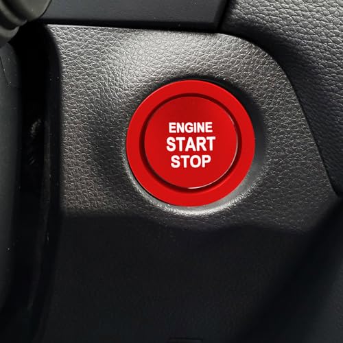 Image of for Toyota RAV4 /RAV4 Hybrid 2023 2024 2025 air Conditioning knob Cover, Start Button Cover Decorative Ring, Volume, Aluminum Alloy Decoration (RAV4, red)