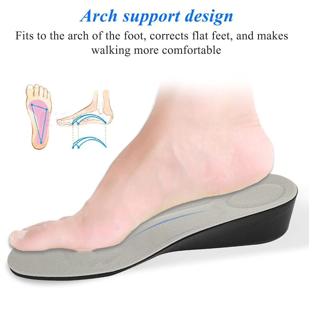 Invisible Height Increase Insole for Men Women 1.5cm-4.5cm Grow Taller Increase Height Shoe Pad Heel Lift Taller Foot Pad (Color : Height 2.5cm, Size : S EU 35-40) (Black S EU 35)