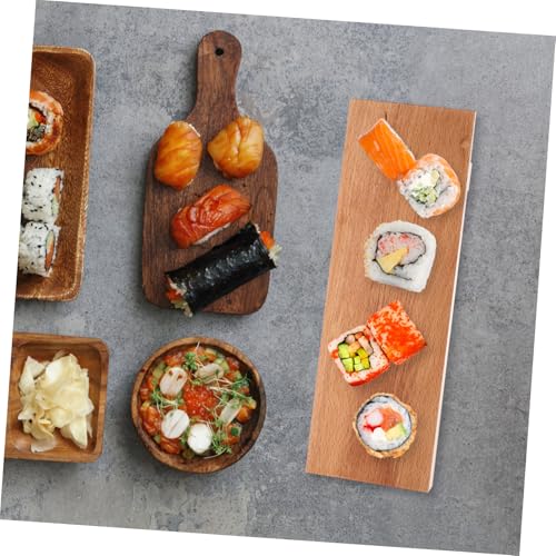 Bandeja de sushi creativa de madera para servir miniatura 4