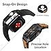 SUNFWR Bands Compatible with Apple Watch 44mm 45mm with Case,Rugged Velcr Sport Apple Watch Strap with Protective Cover for iwatch Series 9/8/7/6/5/4/SE for Men(Black)