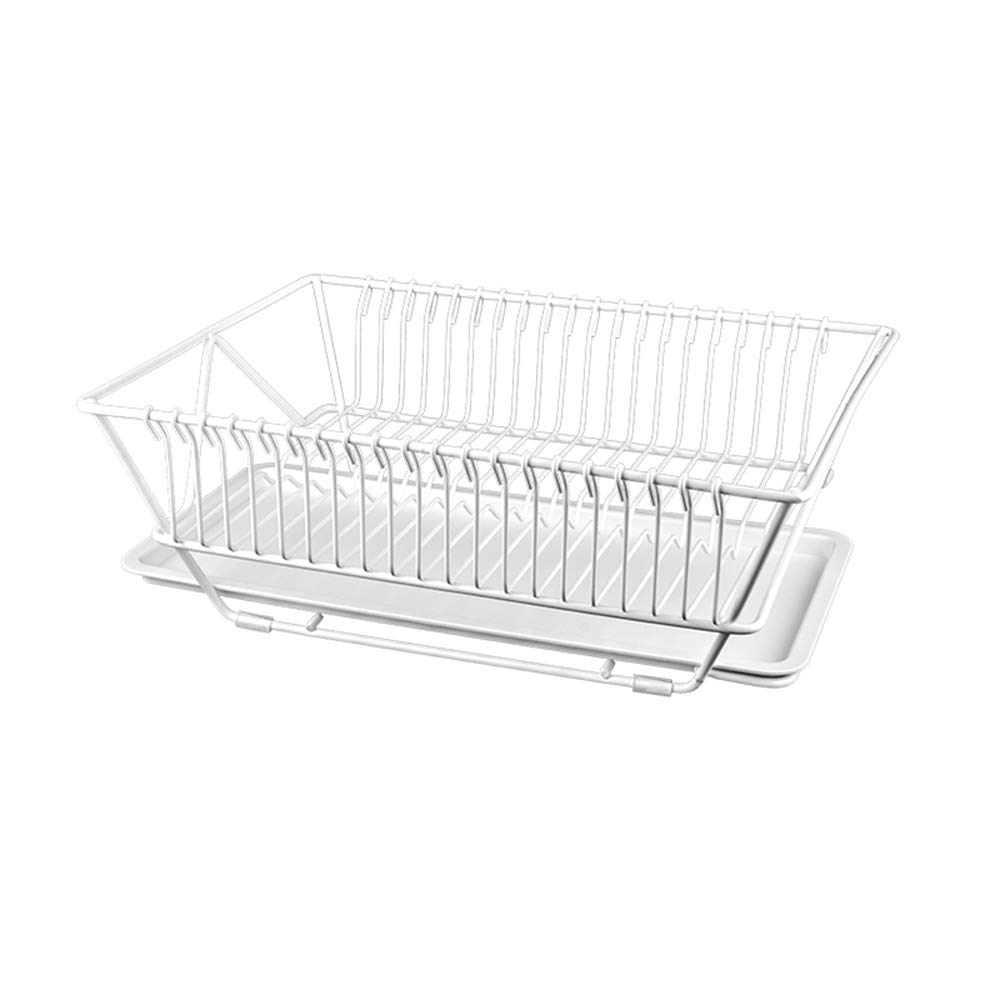 Estante de drenaje para platos, estante de almacenamiento de suelo, cesta de cubiertos para frutas y verduras, buen ayudante para almacenamiento de cocina (blanco)