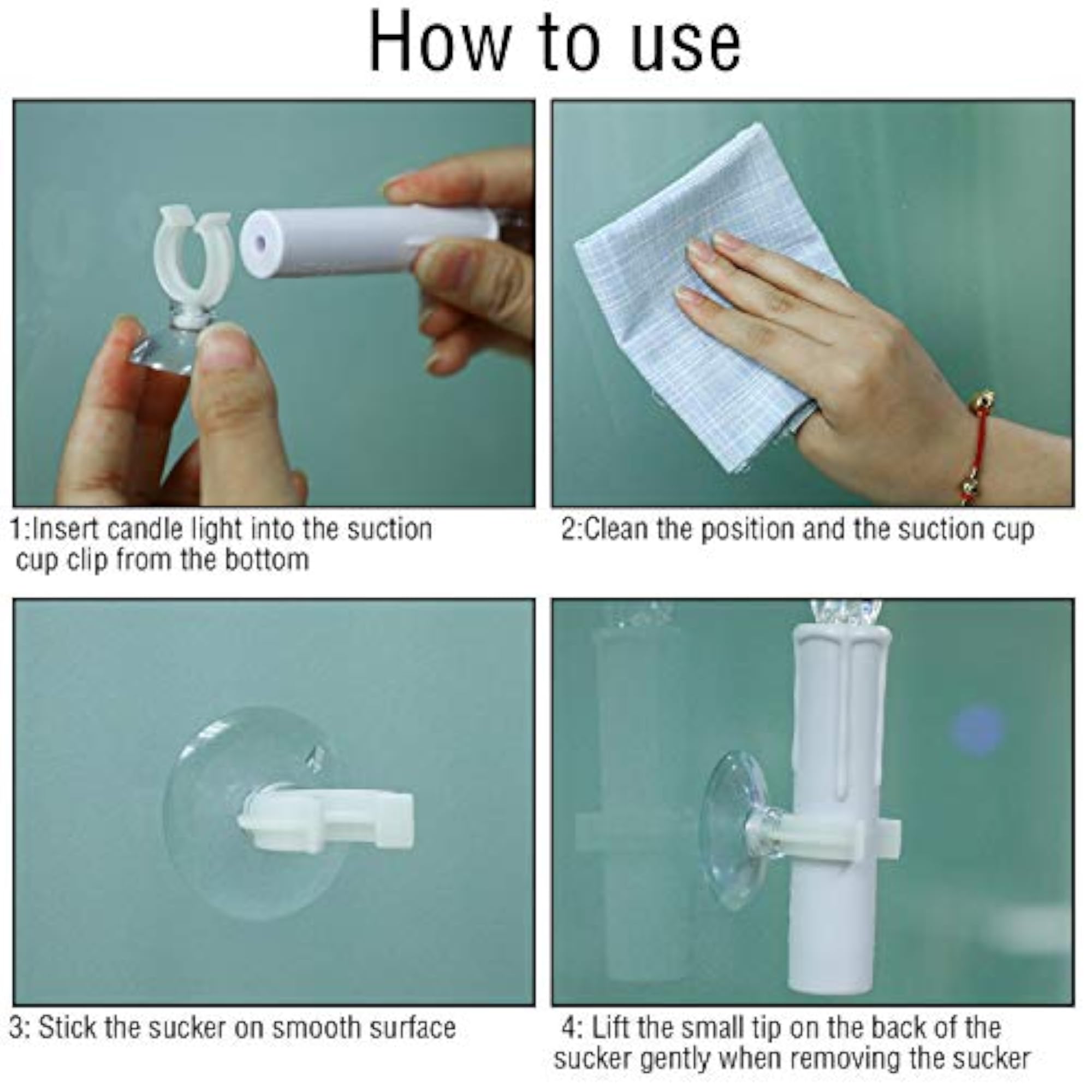Christmas Candle Suction Cups Holder Clips Gift