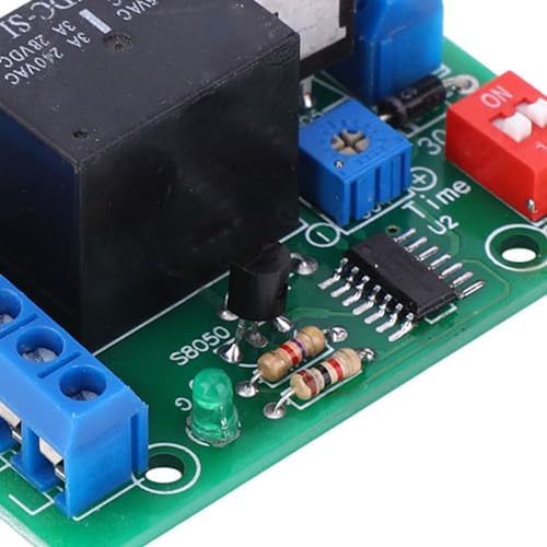 Relaismodul für Ausschaltverzögerung 10-16 V 12 V DC Zeitrelaismodul Zweipoliger DPDT-Zeitschalter mit 2-Kanal-Ausgang für die Überwachung der Unterbrechung des Wasser-/Luftstroms