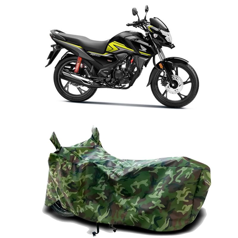Image of DUFFEL-100% Heat Protection Two Wheeler Bike /Scooty Body Cover for Honda SP 125 Water Resistance /UV-Rays /Birds Dropping /Scratchproof /Dust Proof /Waterproof[Green Jungle Print]