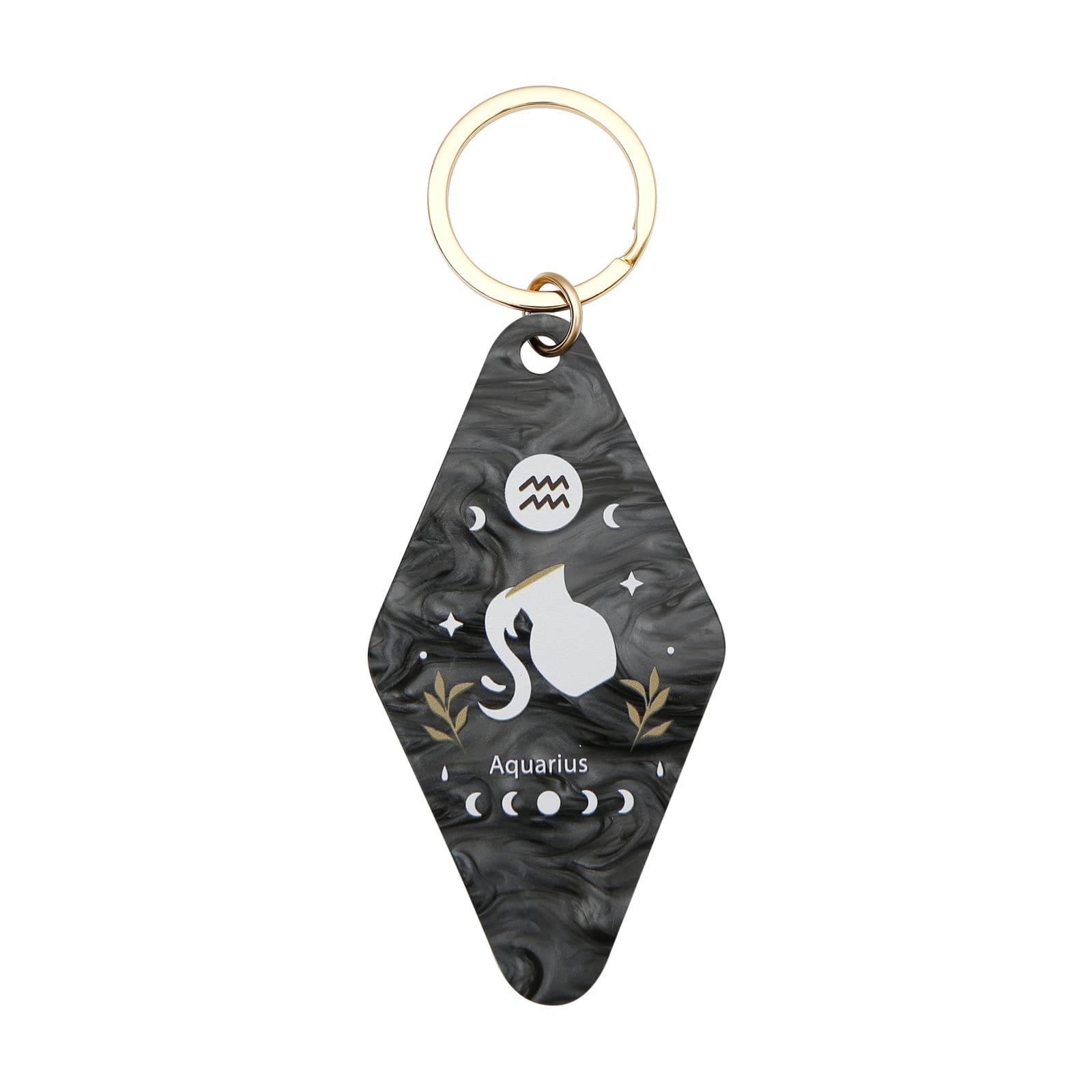 SPARKLE BEING Astrology Birthday Sign Keychain - Retro Motel Style Key Ring With Zodiac Sign - View #5