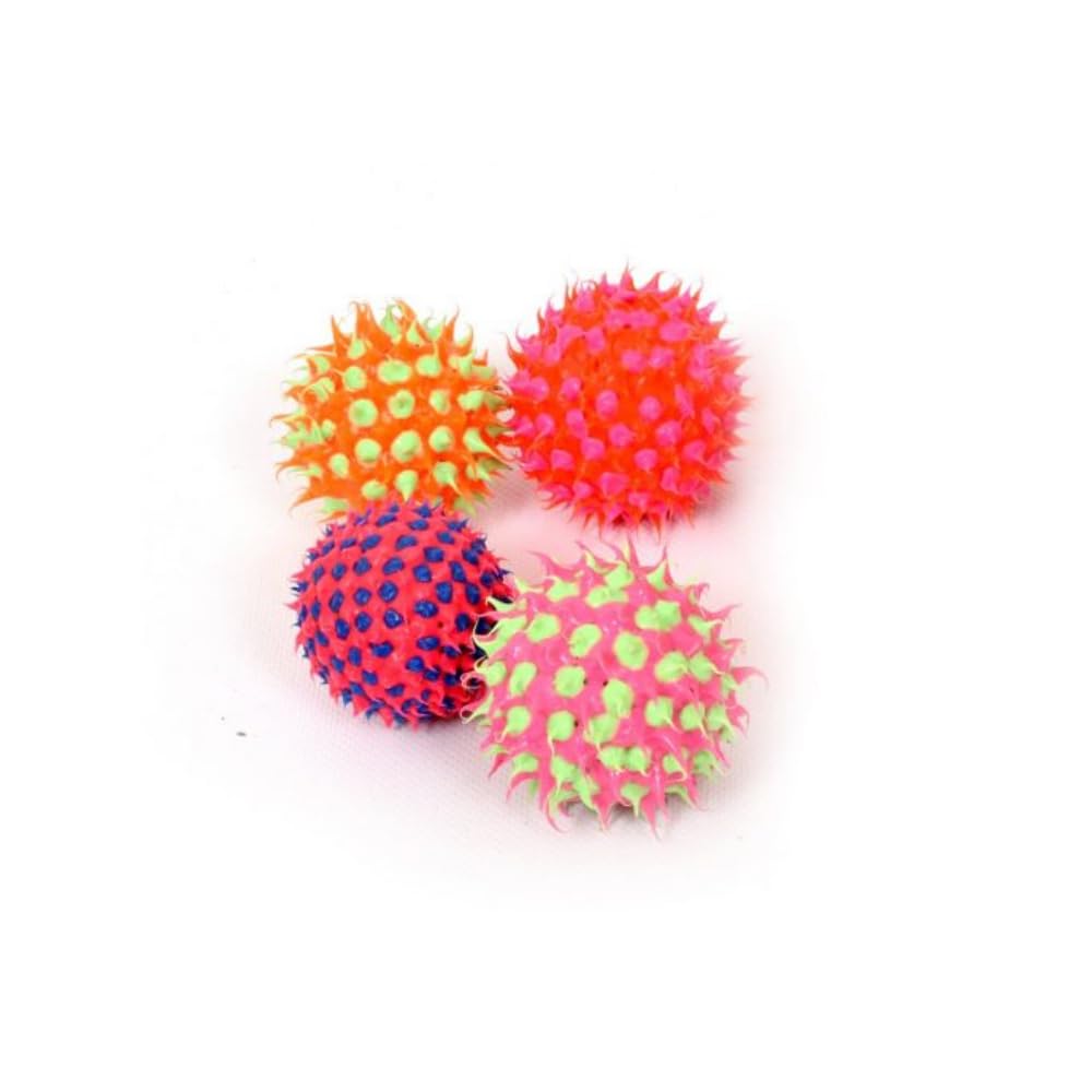 Playlearn4Pcs Spiky Ball Figet Toy Helps Kid with Anxiety-Pack of 4 Sensory Stress Balls for Kids Stress Relief- Spiky Stress Squeeze Balls for Adults Hand Exercise