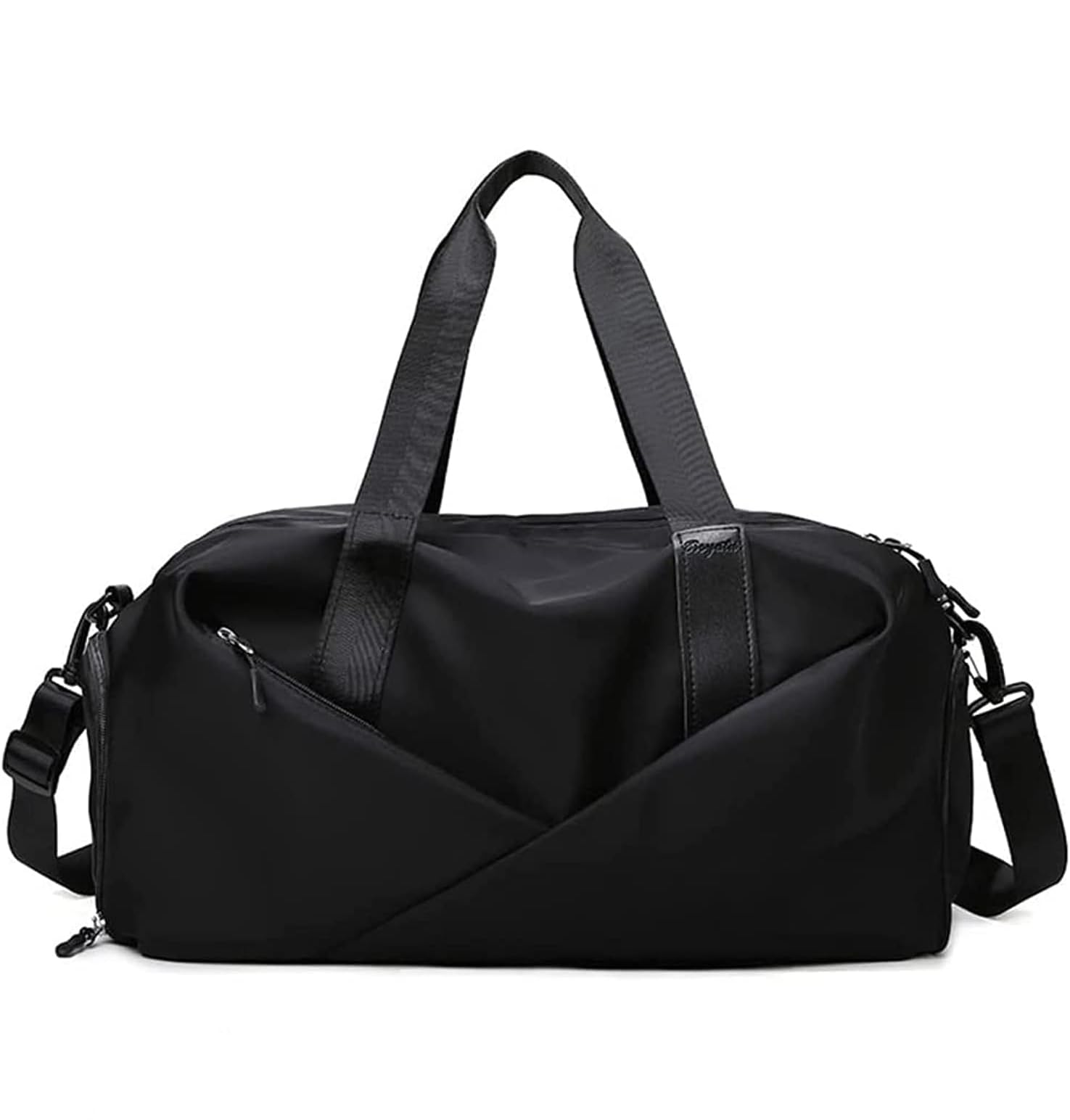 S SYMEFER Gym Bag for Women Men Workout Lightweight Duffel Bags Waterproof Travel Bags Swim Sports with Dry Wet Pocket and Shoe Compartment Travel bag Yoga Bag (Black)