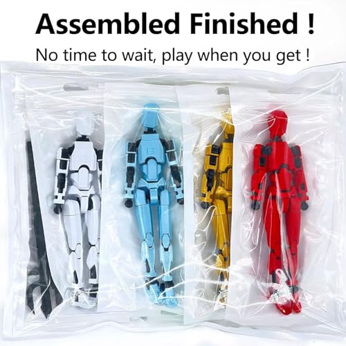 Image of Assembly Completed Titan 13 Action Figures Set,3D Printed Multi-Jointed Movable Nova 13 Robot T-13 Lucky 13 Collectible Figurines Model for Desktop Decor Gift (Black)