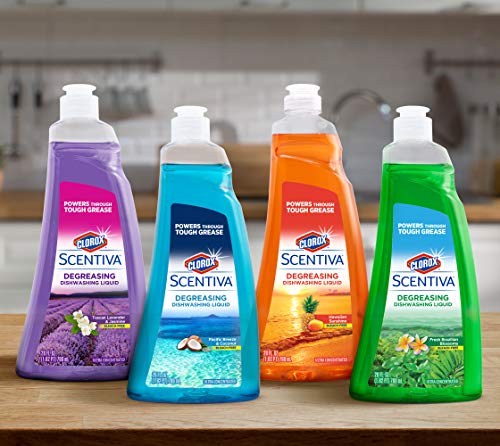 Image of Clorox Scentiva Dish Soap | Great Smelling Dishwashing Liquid Cuts Through Grease FAST | Quick Rinsing Formula Washes Away Germs | A Powerful Clean You Can Trust, Tuscan Lavender & Jasmine, 26 oz
