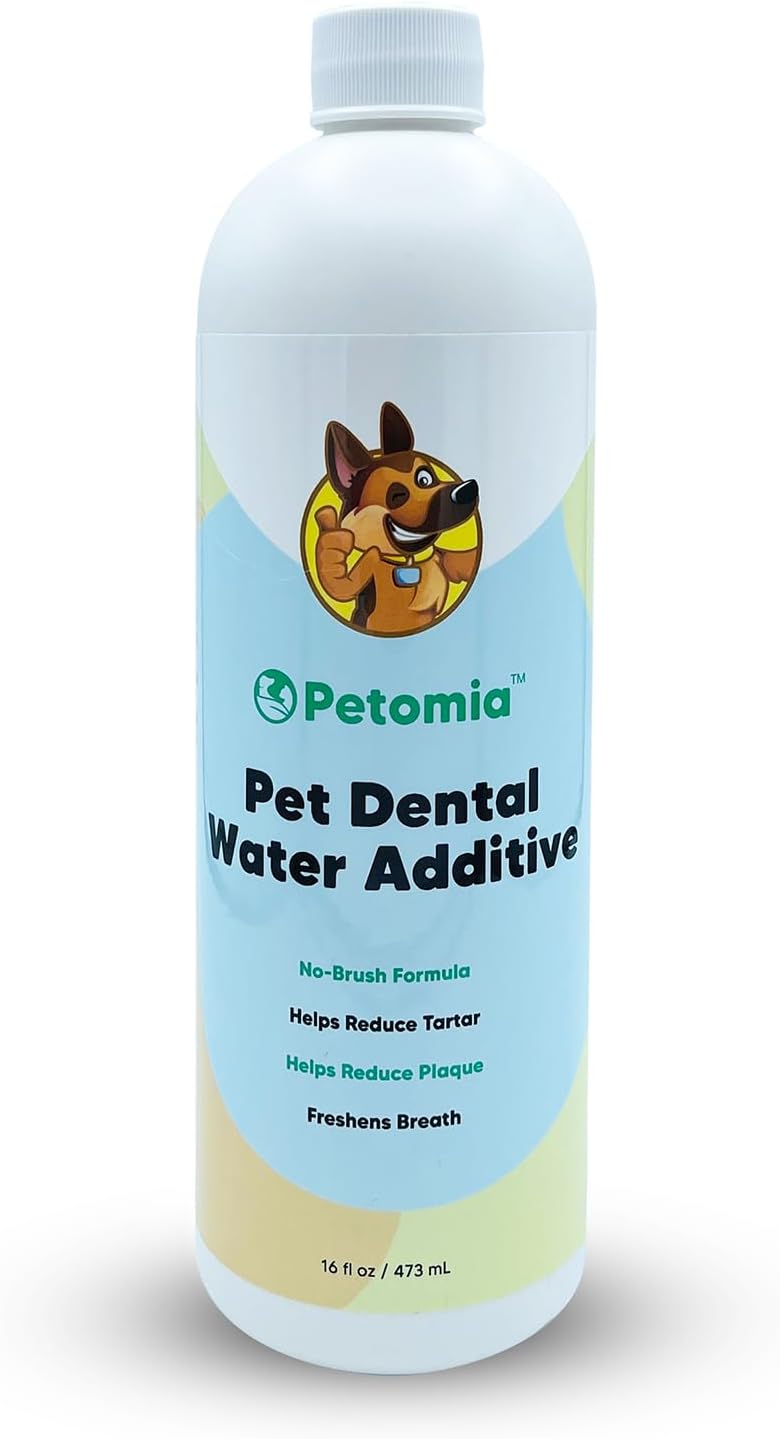 Pet Dental Care Solution Pet Water Additive: Best Way to Eliminate Bad Dog Breath and Cat Bad Breath - Fights Tartar & Plaque - So Easy, Just Add to Water! Vet Recommended 16 oz