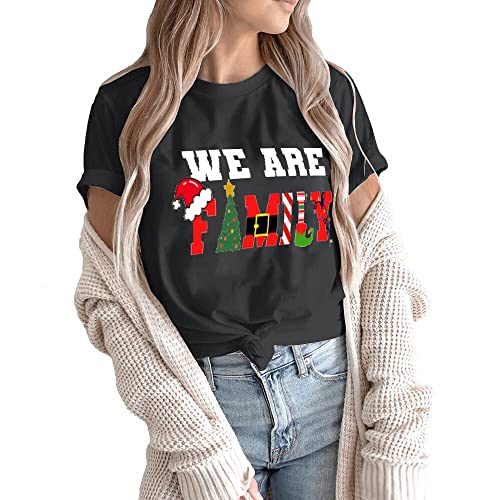 Merry and Bright Shirt Christmas T-Shirts for Family Couple Outfit Tee Parent-Child Short Sleeves Christmas Top3