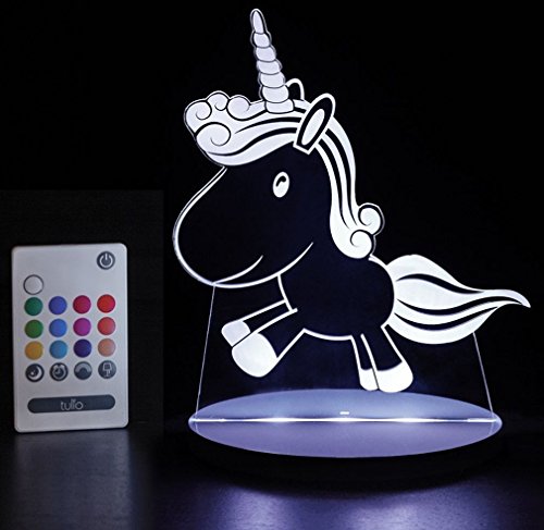 Lámpara de mesa infantil Tulio con mando a distancia