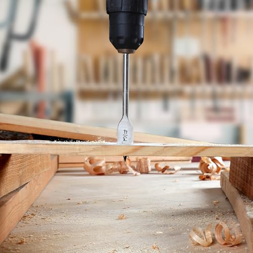 WORKPRO 13-Piece Spade Drill Bit Set in SAE, Paddle Flat Bits for Woodworking, Nylon Storage Pouch Included - Image 7