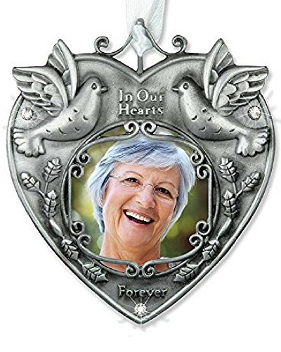 Memorial Photo Ornament -- Beautiful Photo Bereavement Ornament Adorned with Doves and Sparkling Crystals -- a Wonderful Remembrance Ornament to Hang on Your Christmas Tree in Memory of a Loved One