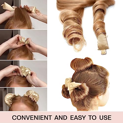 BLINKEEN Modelador de Cabelo Sem Calor de Cetim 3 Conjuntos/6 Peças, Haste Flexível para Todos Os Ti