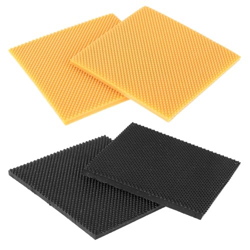 Qianyu 4pcs High Heel Patch Square Sole Repair Tips High Heel Tread Replacements Kit Boot Sole Repair Stickers Non-Slip Heel Protectors Rubber Repair Pad Accessories for Women