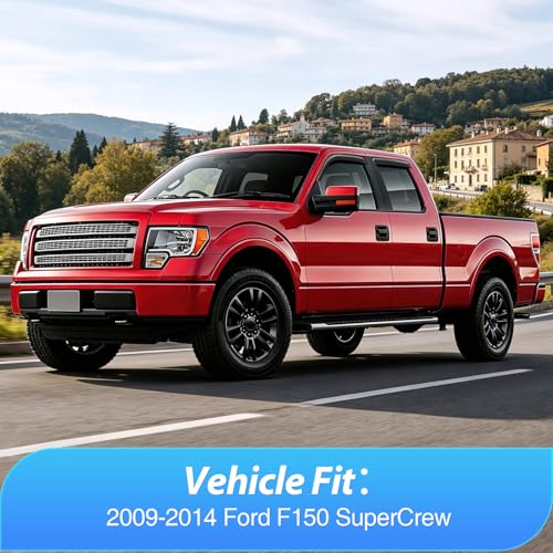 Image of Nilight Tape-On Window Visors for Ford F150 Crew Cab 2009-2014, 4PCS