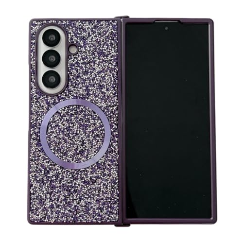 Coque violette Galaxy Z Fold4 paillettes scintillantes pour soirée