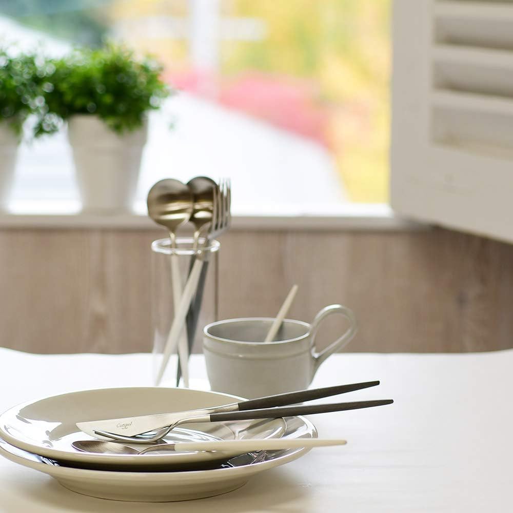 Cutipol GO.08 W Dessert Spoon, GOA, White x Silver