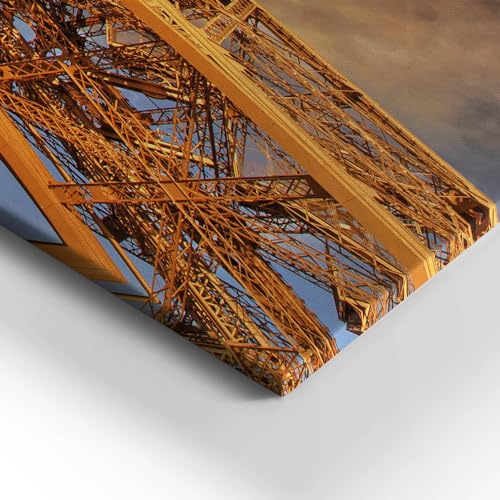 Tableau Tour Eiffel soleil 140x70cm Wallfluent pour mur vide de salon - 3