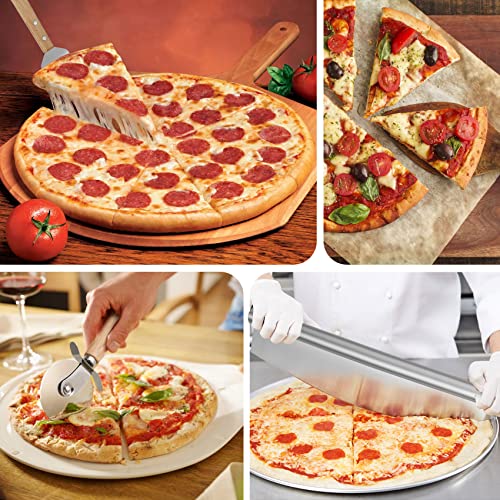 5Pcs Pizza Stone, 15'' Rectangle Pizza Stone Set, Thermal Shock Resistant Cordierite Pizza Stones For Oven, Pizza Stone Kit For Oven With Oak Pizza Peel, Pizza Cutter, Oven Pizza Stone #TOP5