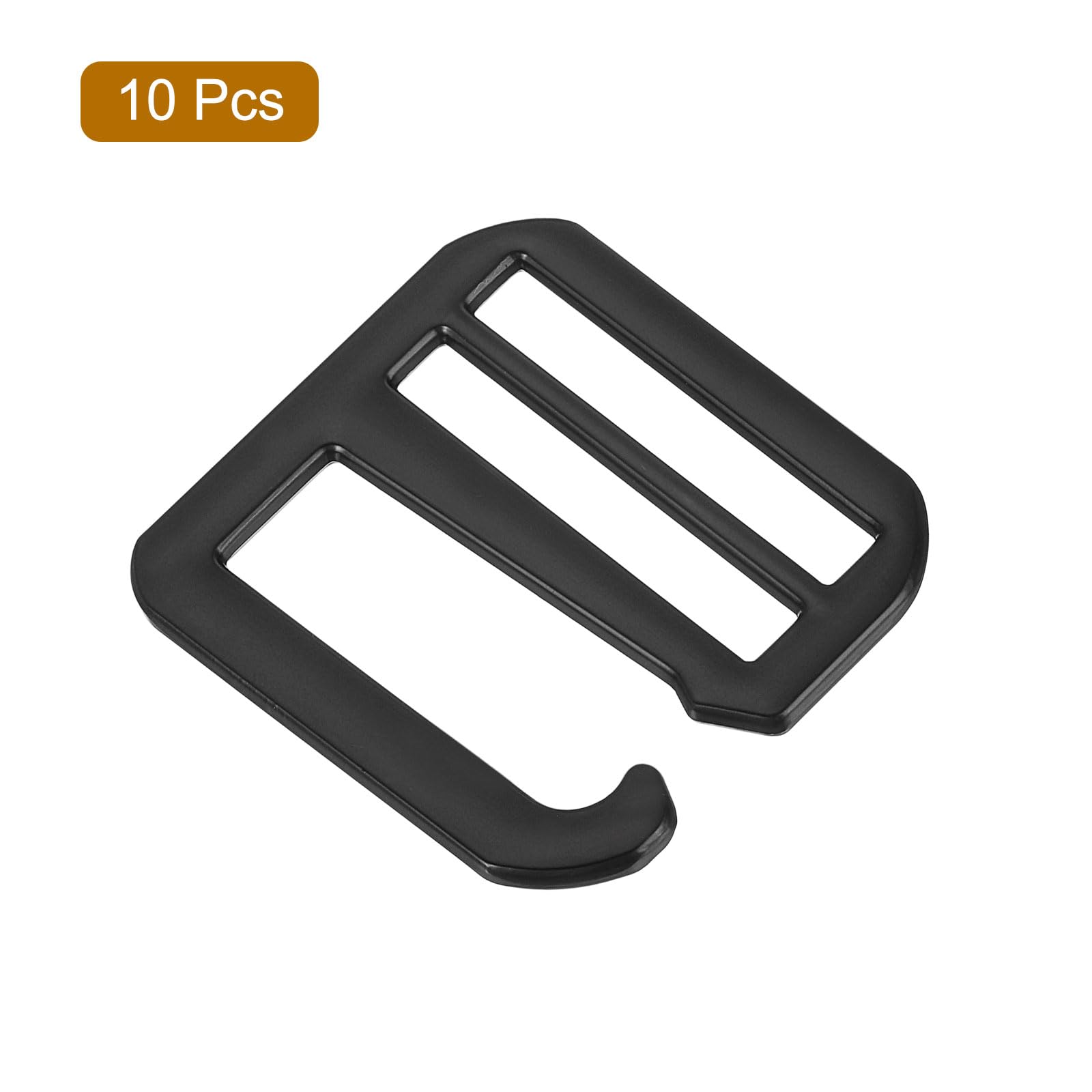 QUARKZMAN 10pz 32mm/1.26" Fibbie per Cinghie con Gancio a G in Metallo Fibbie Scorrevoli Tri-Glide Piatte Regolabili per Cinghie per Zaini, Nero Opaco