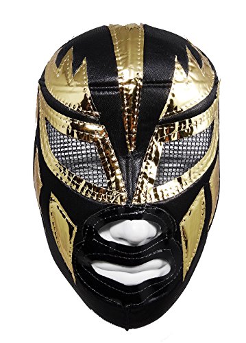 ORO Adult Lucha Libre Wrestling Mask (pro-fit) Costume Wear - Black/Gold