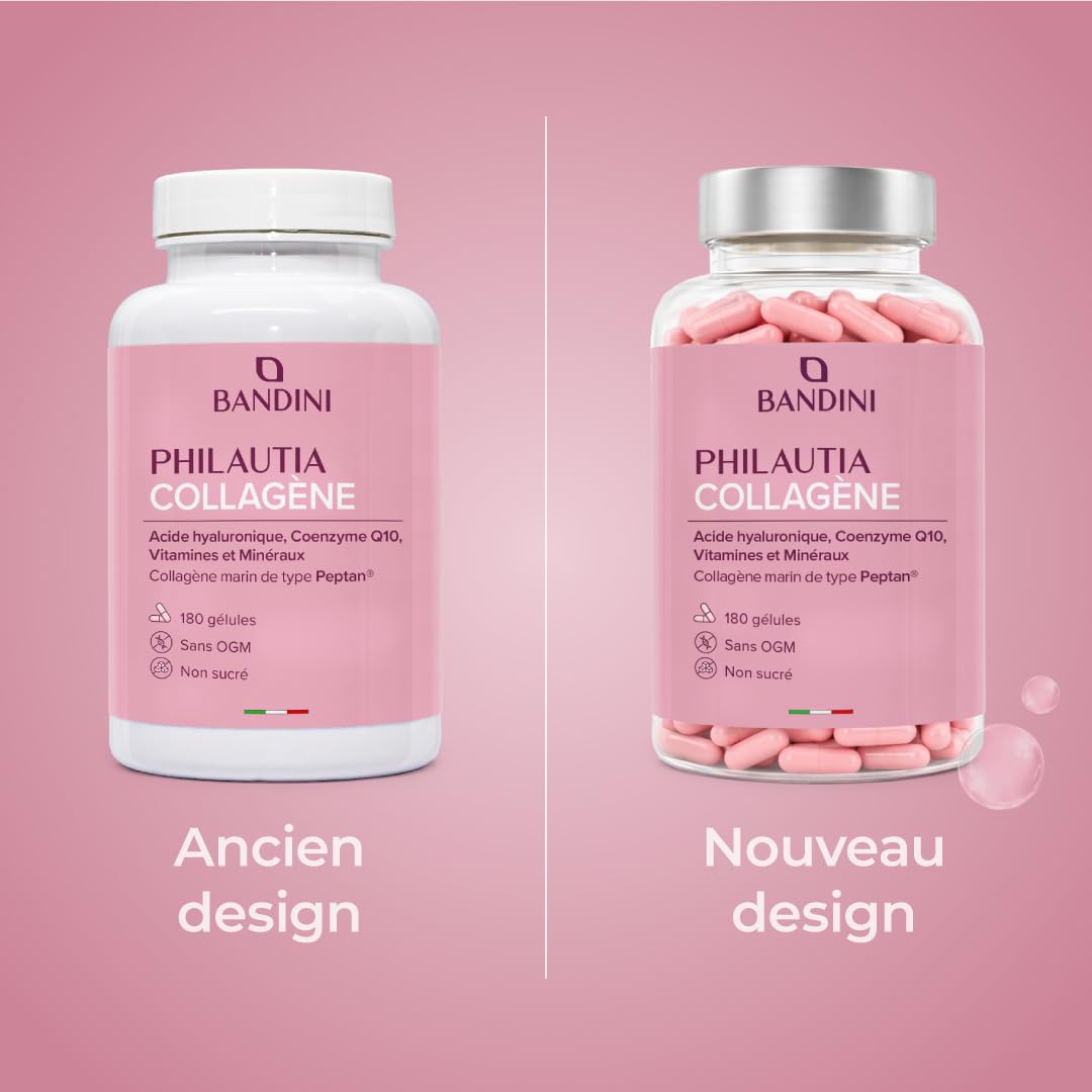 Bandini® Collagène Marin Peptan® + Acide Hyaluronique 180 Gélules, Anti Age | Pour Peau, Articulations et Cheveux - Vitamine C, Biotine, Zinc, Coenzyme Q10 et Sélénium, 1000mg Collagen Type I Hydrolysé