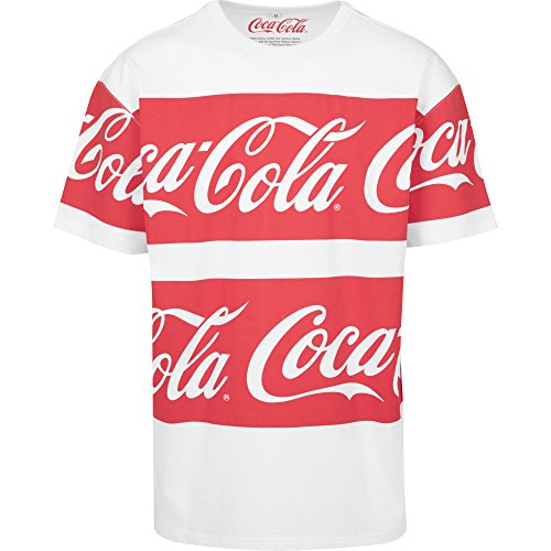 MERCHCODE Camiseta de Manga Corta para Hombre, diseño de Coca Cola, Hombre, Camiseta, MC137, Blanco, Small