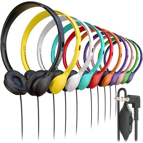 Bulktech 20 Pack Wired On-Ear Leather Headphones
