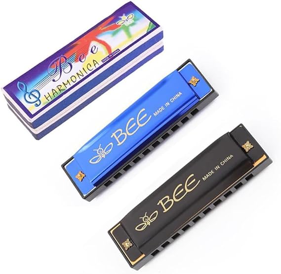 TorSor 2 Pack Harmonica Bee Print 10hole 10tone C Key E