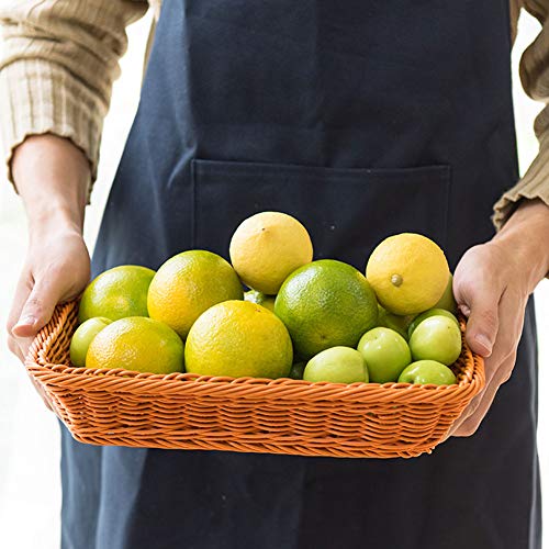 Cesta de Pão Rattan, Cesta de Pães Retangulares, Cestas de Pão para Servir, Cesta de Armazenamento d