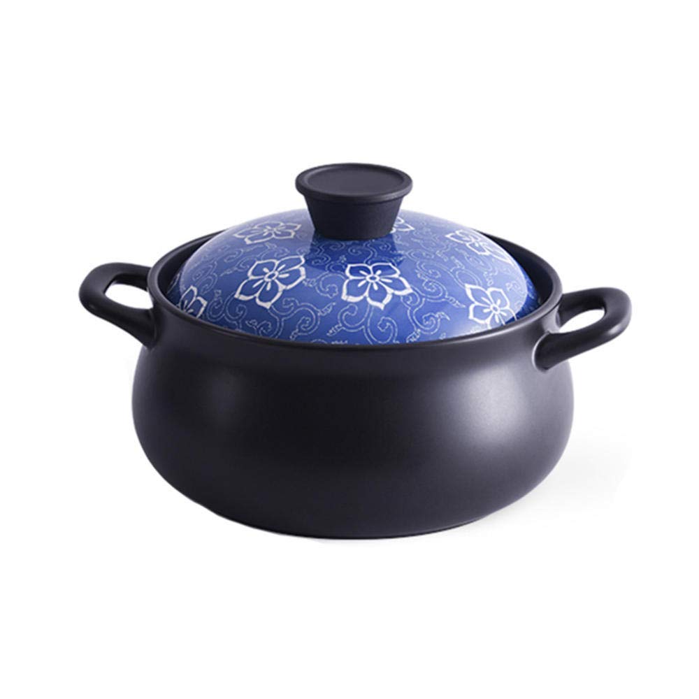 Casserole en argile et pot à ragoût traditionnel en terre cuite de 3L pour cuisine mijotée