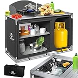 KESSER® Campingküche | Inkl. Tragetasche & Becherset | Campingschrank Faltschrank | mit Aluminiumgestell | Reiseküche | Küchenbox | Zeltschrank | Outdoor Camping Küche | Anthrazit | Typ F4