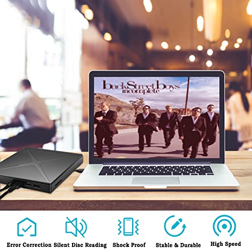 External Cd/Dvd Drive For Laptop, Ultra Slim Usb 3.0 Type-C Cd Dvd +/-Rw Burner, Optical Disk Drive Player With 2 Usb Ports And Tf/Sd Reader, For Laptop Mac Pc Windows 11/10/8/7 Linux Os #TOP2